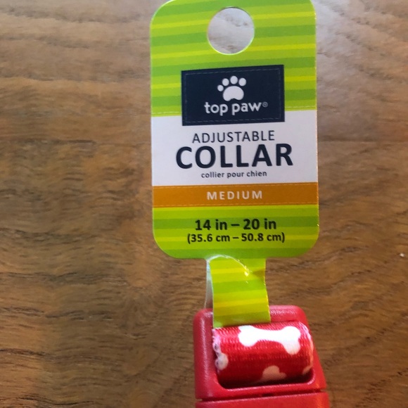 Red&White dog bone collar - Picture 3 of 6